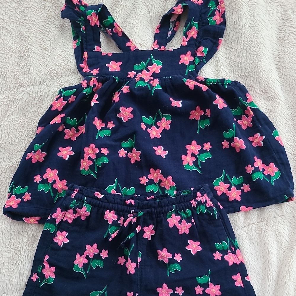 Old Navy Navy Blue Floral Jumpsuit for Kids